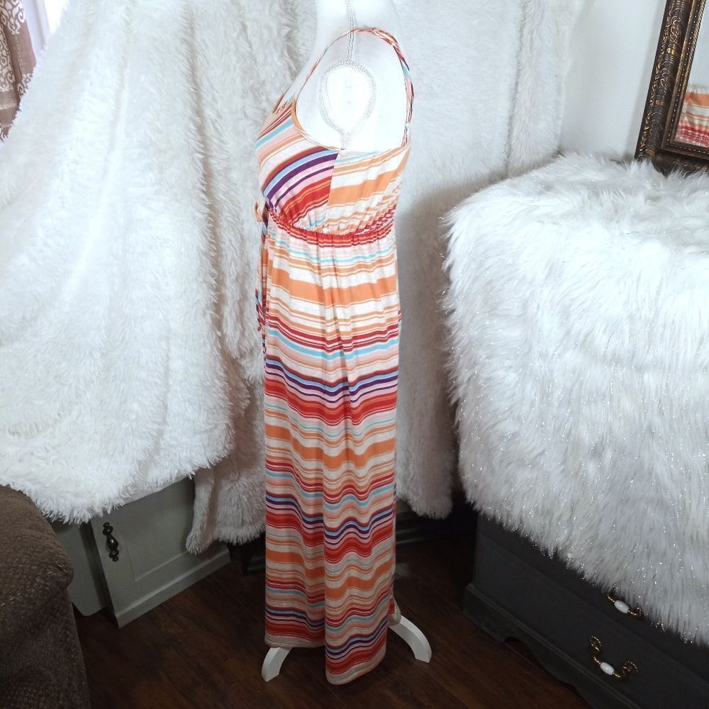 MOSSIMO MULTICOLOR STRIPED MAXI DRESS SZ.XS EUC - Picture 5 of 9